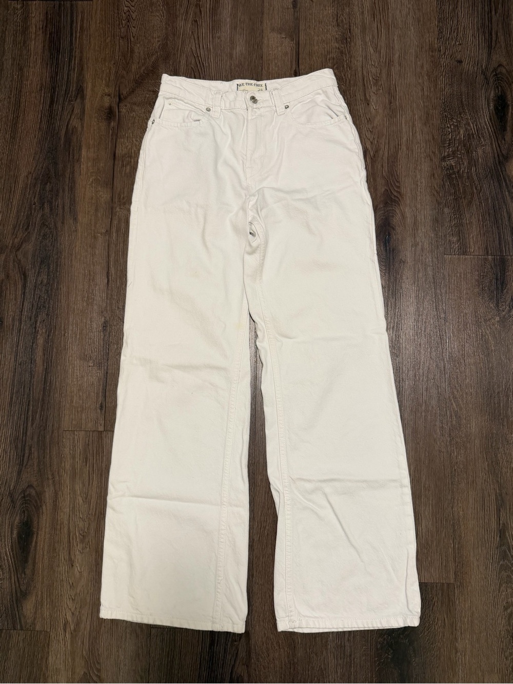 We The Free White Wide Leg Denim Jeans